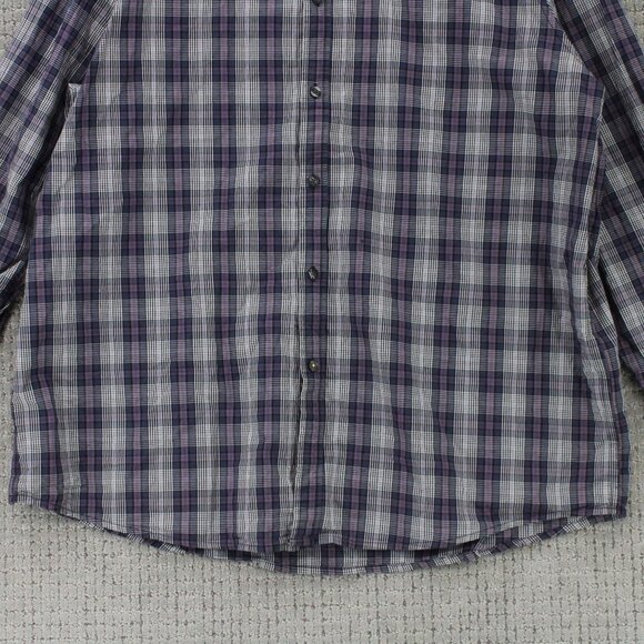 Threads & Heirs Shirt Men 2XL Gray Plaid Button Down Long Sleeve Collared Cotton - Picture 5 of 9